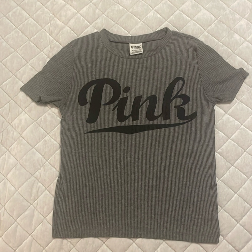 PINK/Victoria Secret ribbed short sleeve top